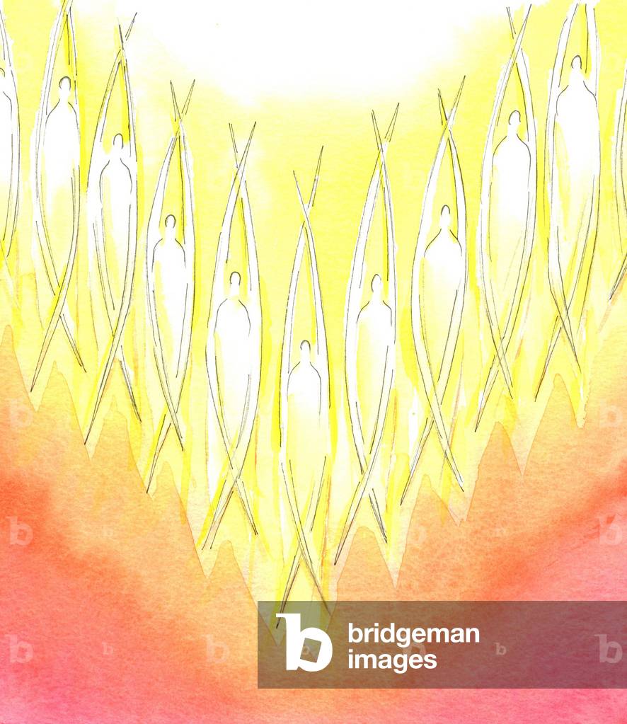 Bild von Zeichnung "Gott schuf die Heiligen Engel" 2001 von Elizabeth Wang
