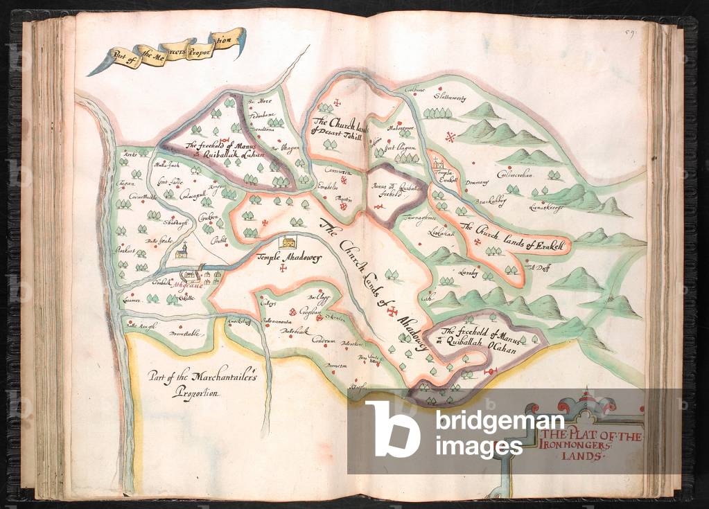 "Frau 634 f.58v-59 Eine plat der eisernen mongers landes" von English School