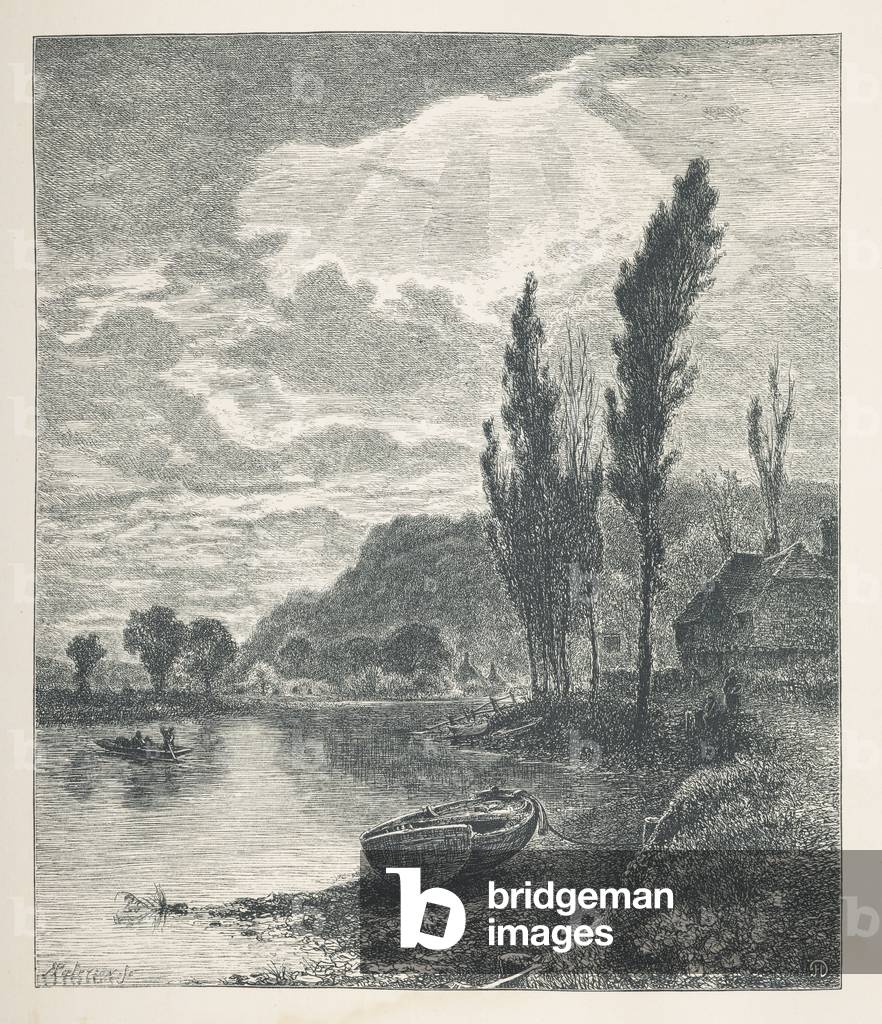 "Piatto 5. Una scena fluviale. Immagini della natura. Una serie di trenta illustrazioni originali disegnate su