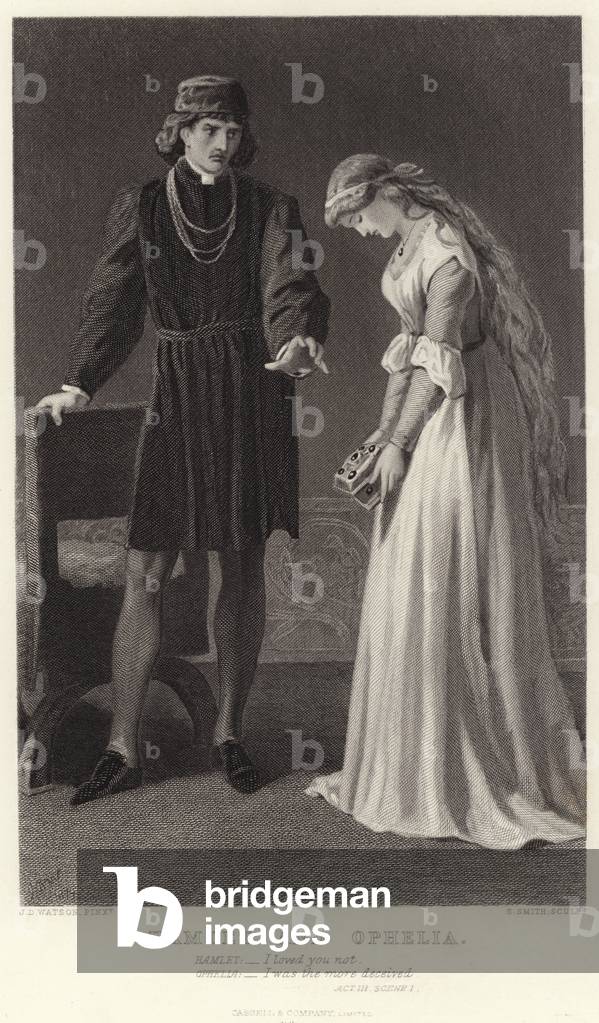 Hamlet und Ophelia, Akt III, Szene I (Gravur)