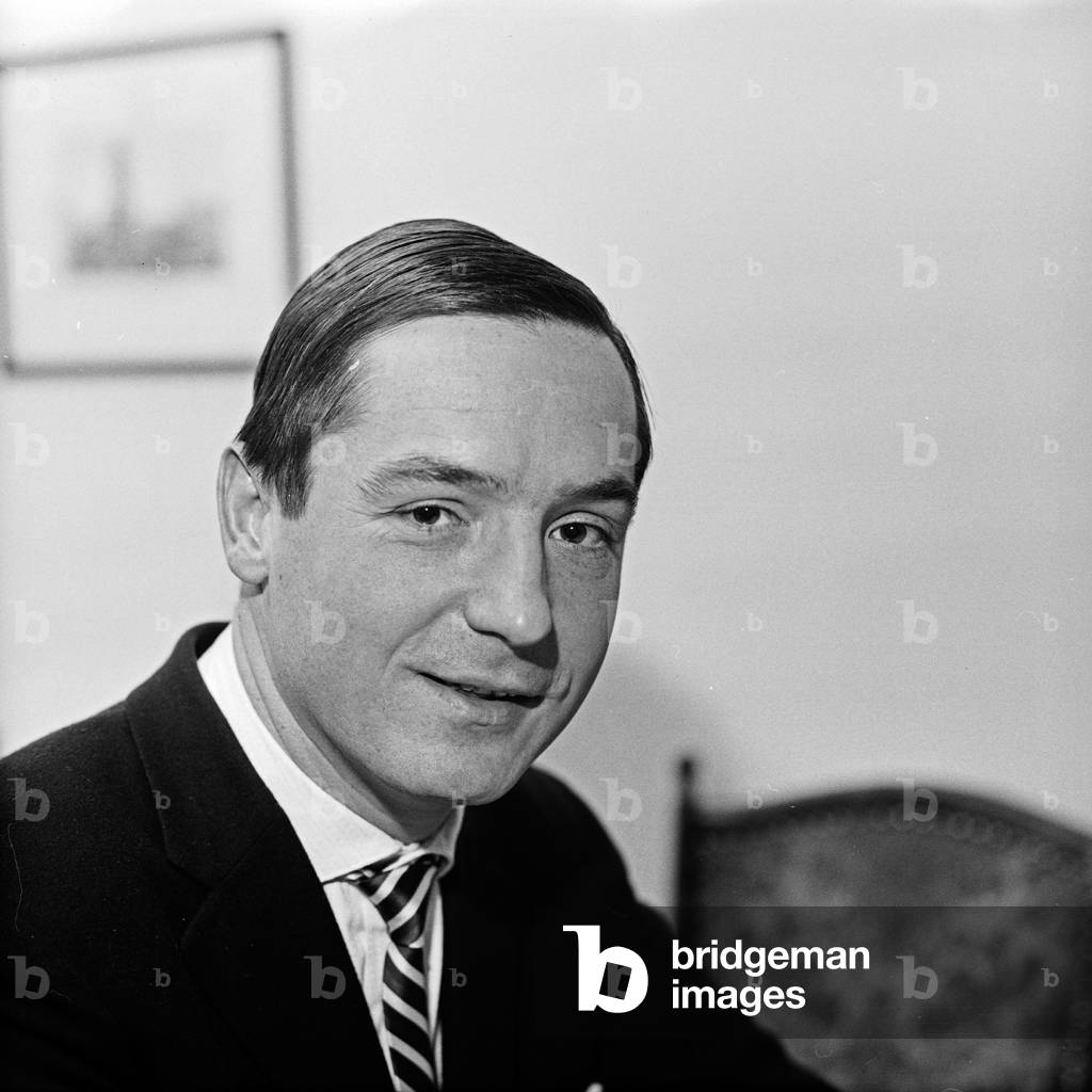 Acteur allemand et haut-parleur de théâtre audio Jochen Schenck, b/w