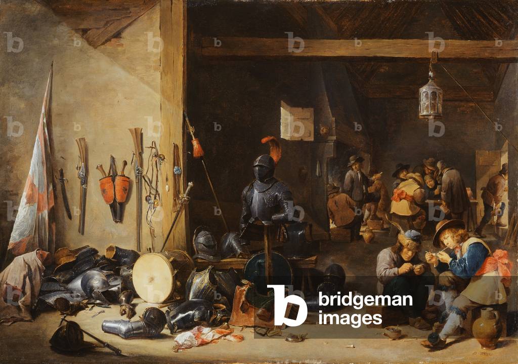 Image of Painting depicting The Interior of a Guardroom, c.1640s by David the Younger Teniers