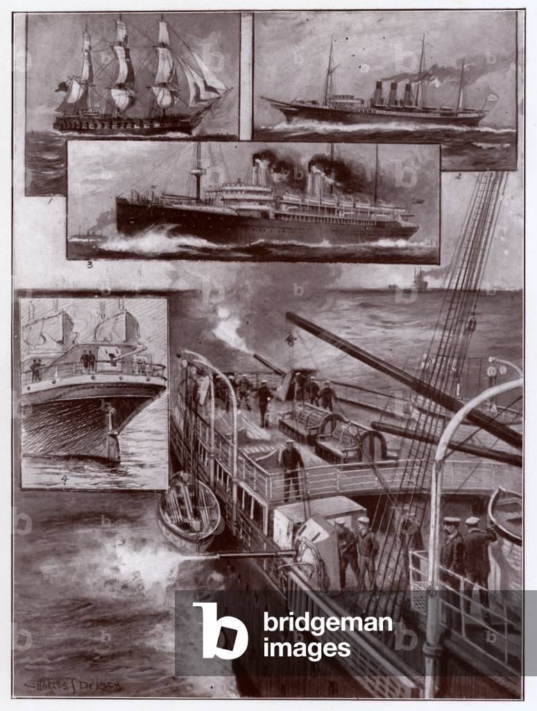 Bild von Druck "Bewaffnete Kaufleute (Litho)" von Charles John de Lacy