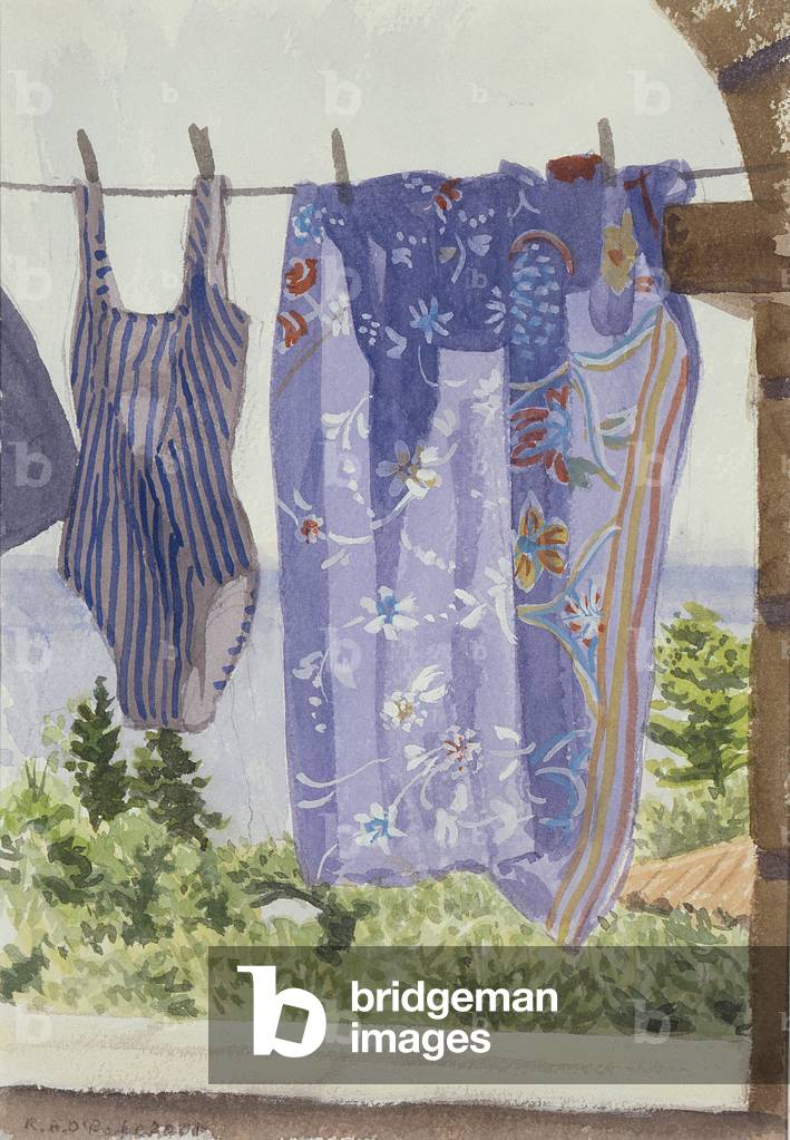 Nach dem Schwimmen, Kardamili, Griechenland, 2001 (Aquarell)