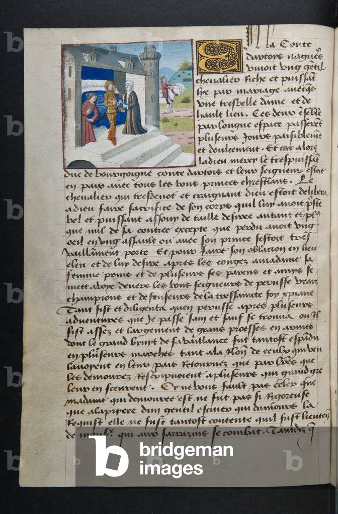 MS Hunter 252 034v Page from 'Cent Nouvelles Nouvelles c.1461-62 by French Artist