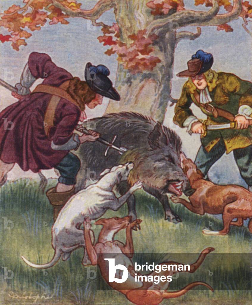 Sauhatz/Pig Hunt (litografia a colori)