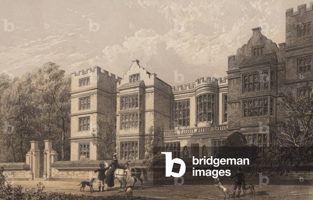 Fontane Sala, Yorkshire (incisione colorata)