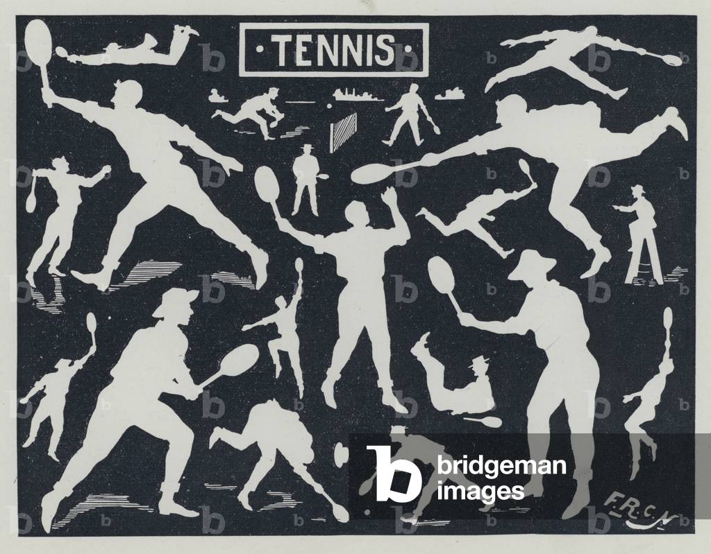 Bild von Druck "Tennis (Litho)" 1909 von English School