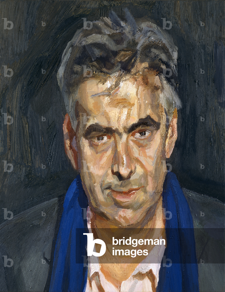 Mann mit einem blauen Schal, 2004 (öl auf leinwand)