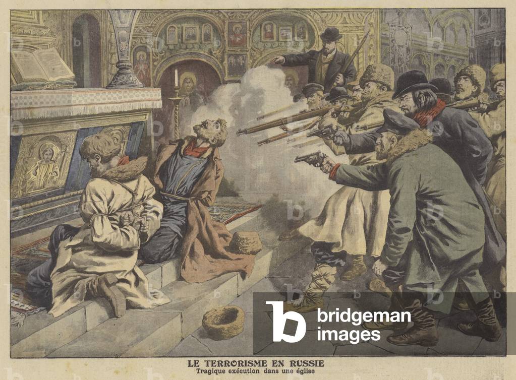 "Terrorismus in Russland (Farblitho)" von French School