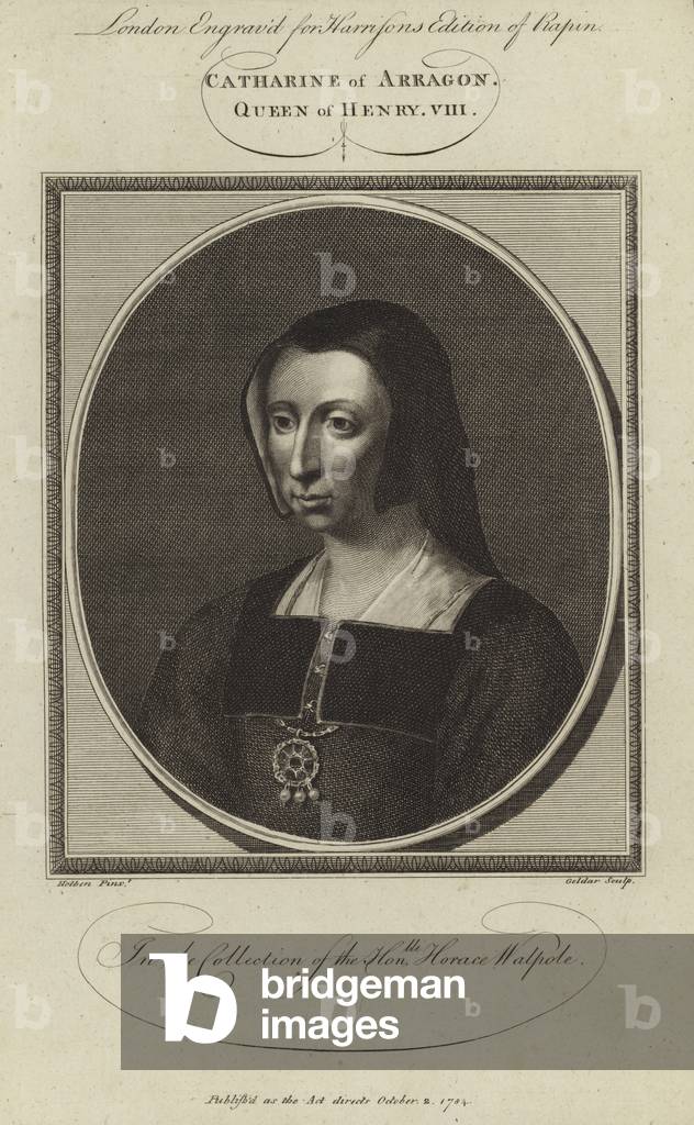 "Catherine of Aragon (Gravur)" von Hans Holbein the Younger, b/w