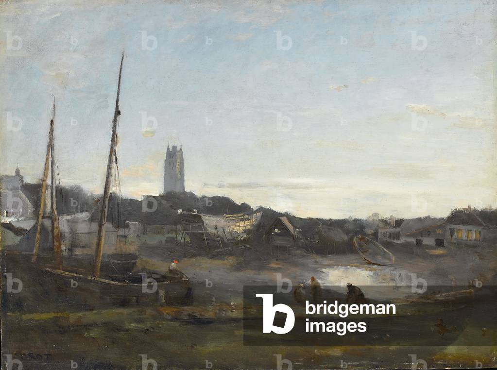 Immagine di Dipinto "Dunkerque", c.1857 di Jean Baptiste Camille Corot