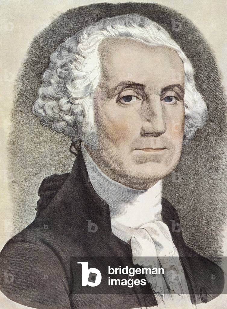 Image of Engraving depicting George Washington (1732-1799) 1st american president in 1789-1797