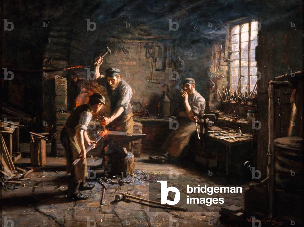 Immagine di Dipinto "La bottega del fabbro" 1885 di William Stewart MacGeorge