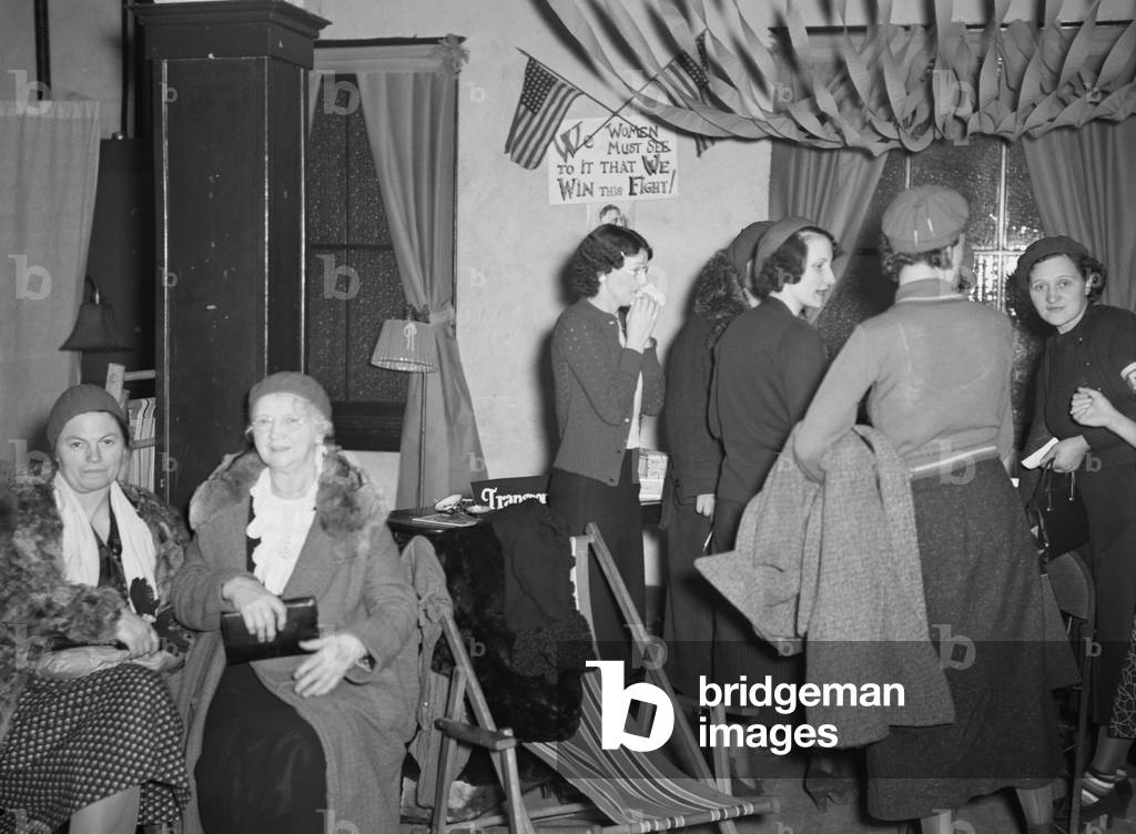 Image of UAW Ladies Auxiliary supported the strike against GM. Jan.Feb. 1937.