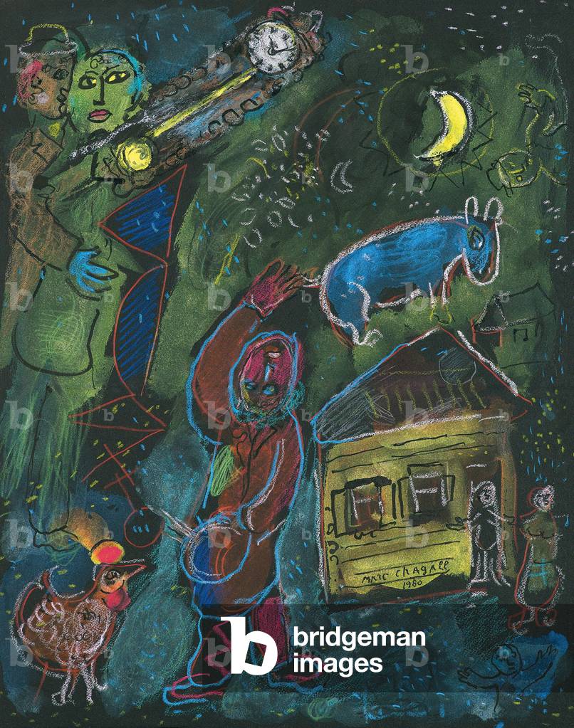 "Der Maler über dem Dorf" 1980 von Marc Chagall