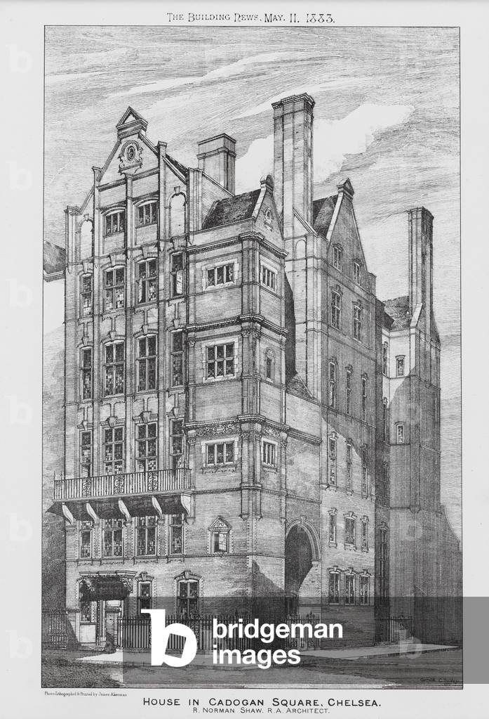 Bild von Gravur "Haus am Cadogan Square" von English School