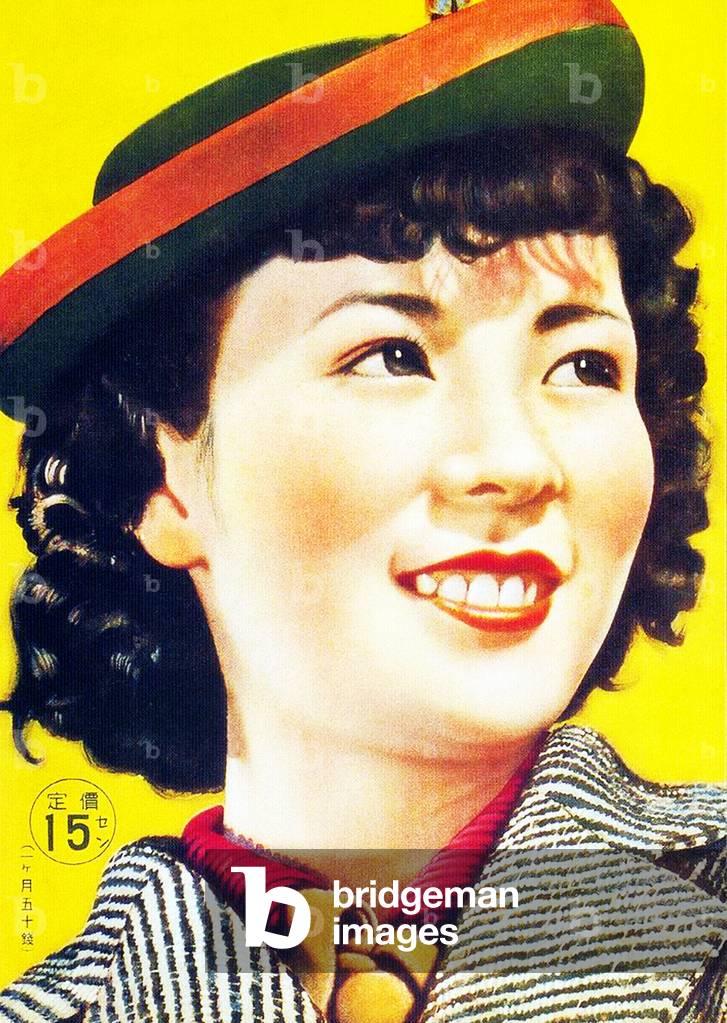 Japan: Vintage magazine cover featuring a 'moga' or 'modern girl', 1930s