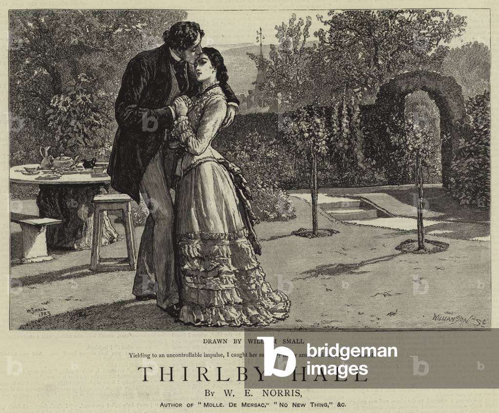 Thirlby Hall (gravure) par William Small, b/w