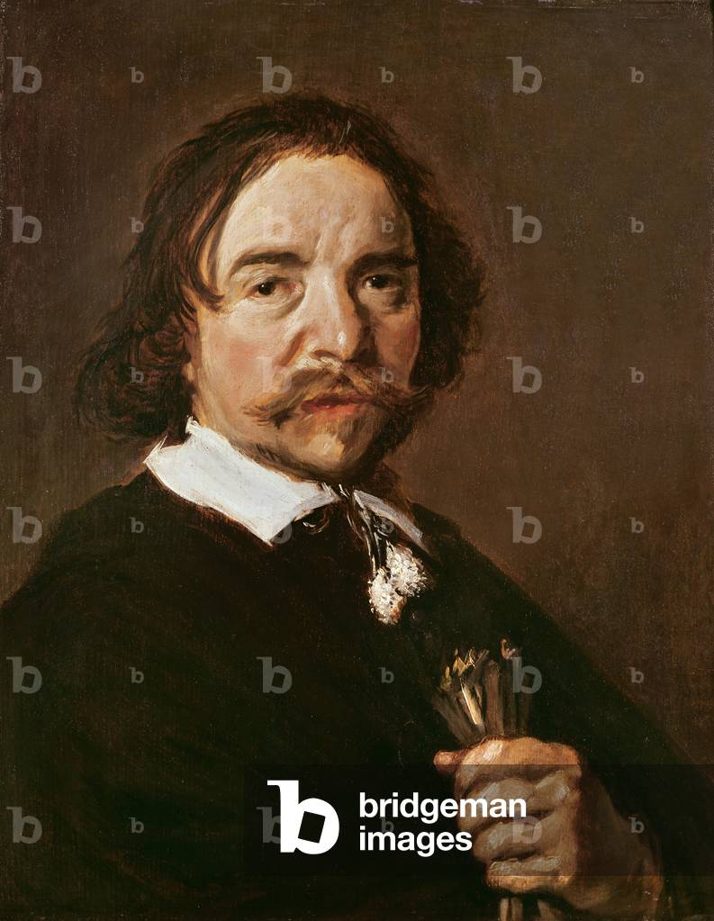 ritratto di una uomo con un guanto e nero capelli, c. 1657 (olio su tela)