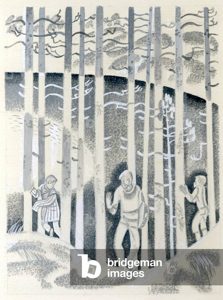 Image of Painting depicting Illustration from 'Two in the Saddle' by Stanislav Romanovsky 1981 by Marina Uspen