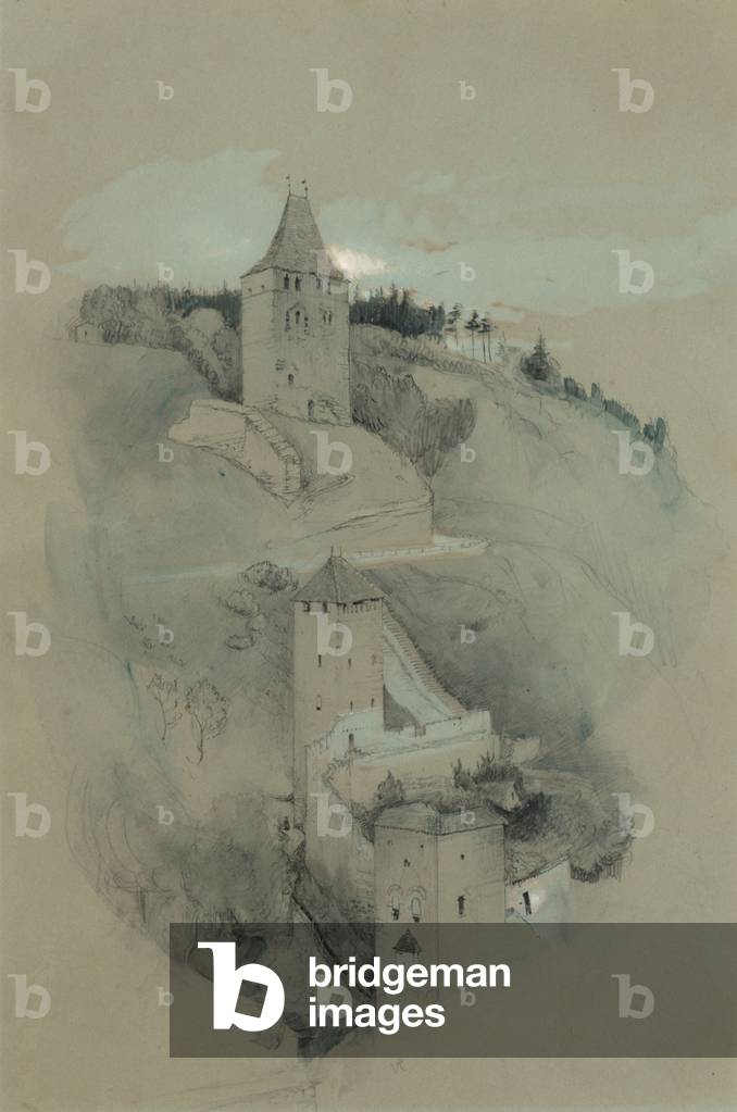 Immagine di Dipinto "Le torri di Friburgo" 1856 di John Ruskin