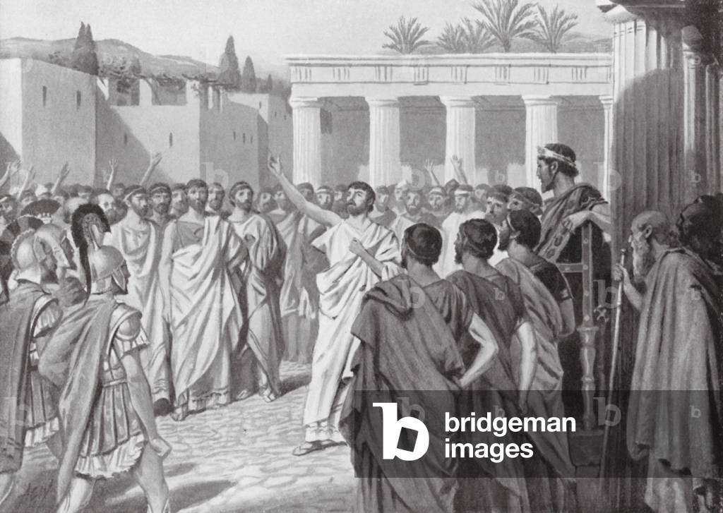 Image of Print depicting Congress of Peloponnesian States at Sparta by A.C. Weatherstone