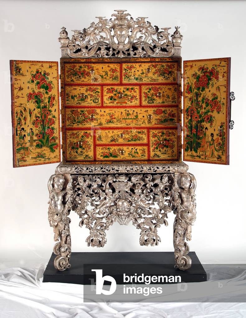 "Il Cabinet Witcombe" 1697 di English School, b/w