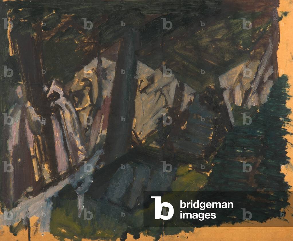 Negozio sotterraneo di bombe, 1942 (olio su carta)