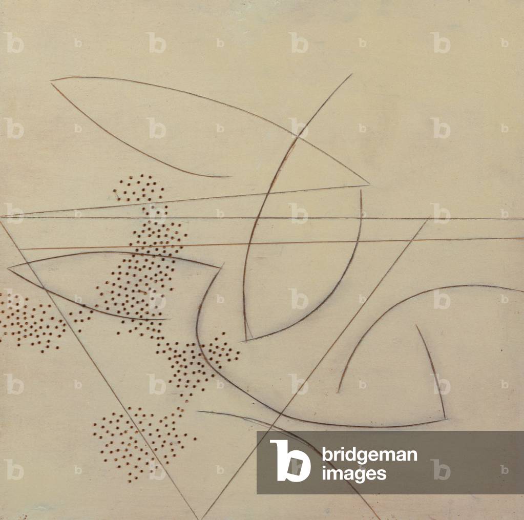 Sviluppo lineare in tre movimenti, 1968 (olio su tavola)