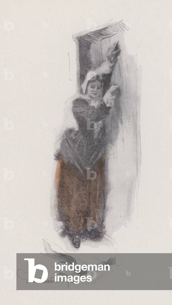 Illustrazione per Evangeline, Un racconto di Arcadie, di Henry Wadsworth Longfellow (lito)