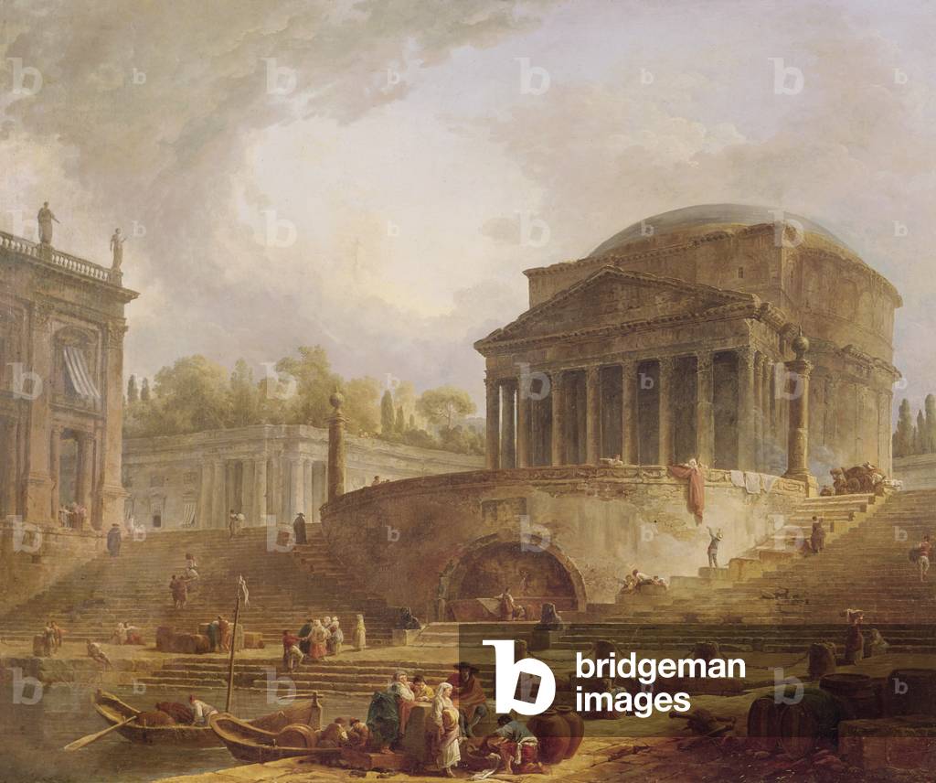 Immagine di Dipinto "Porto di Ripetta a Roma" 1766 di Hubert Robert