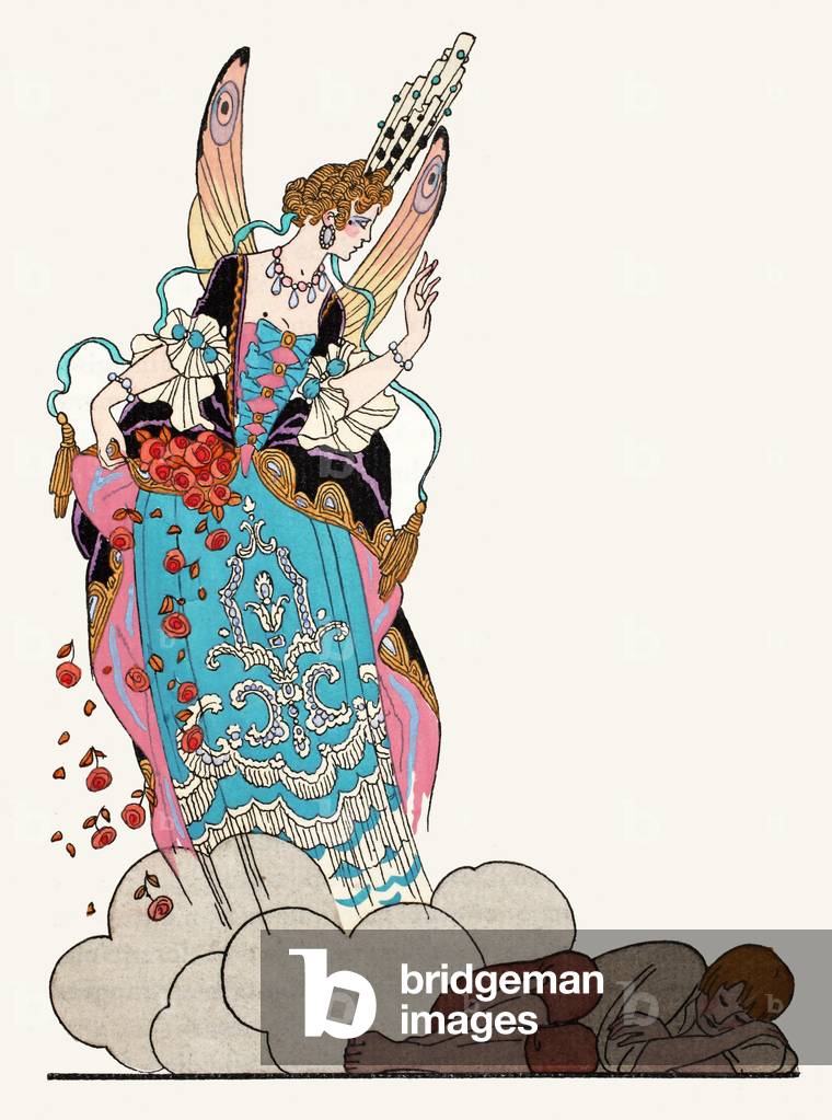 "Die Fee Godmother (pochoir print)" von Georges Barbier