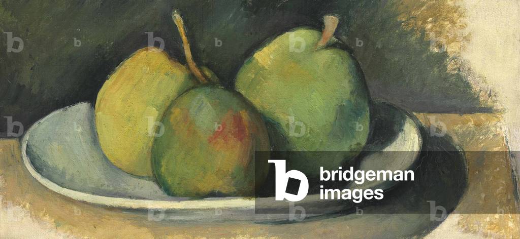 Immagine di Dipinto "Pere su piatto bianco (olio su tela)" di Paul Cezanne