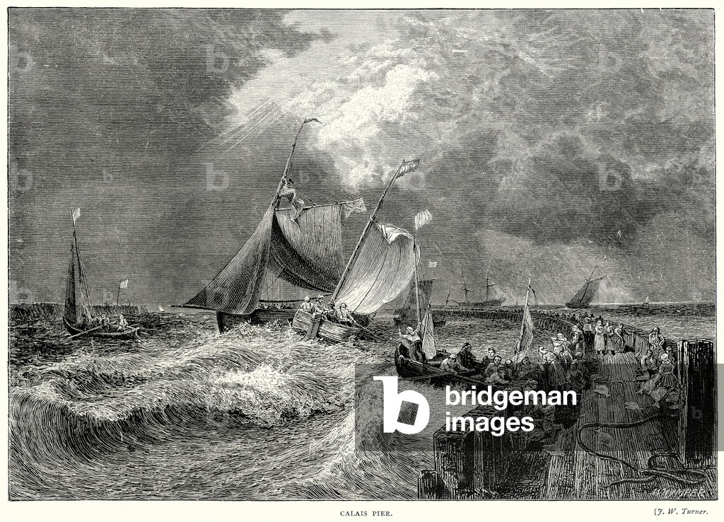Immagine di Incisione "Molo di Calais (incisione)" 1801 di English School