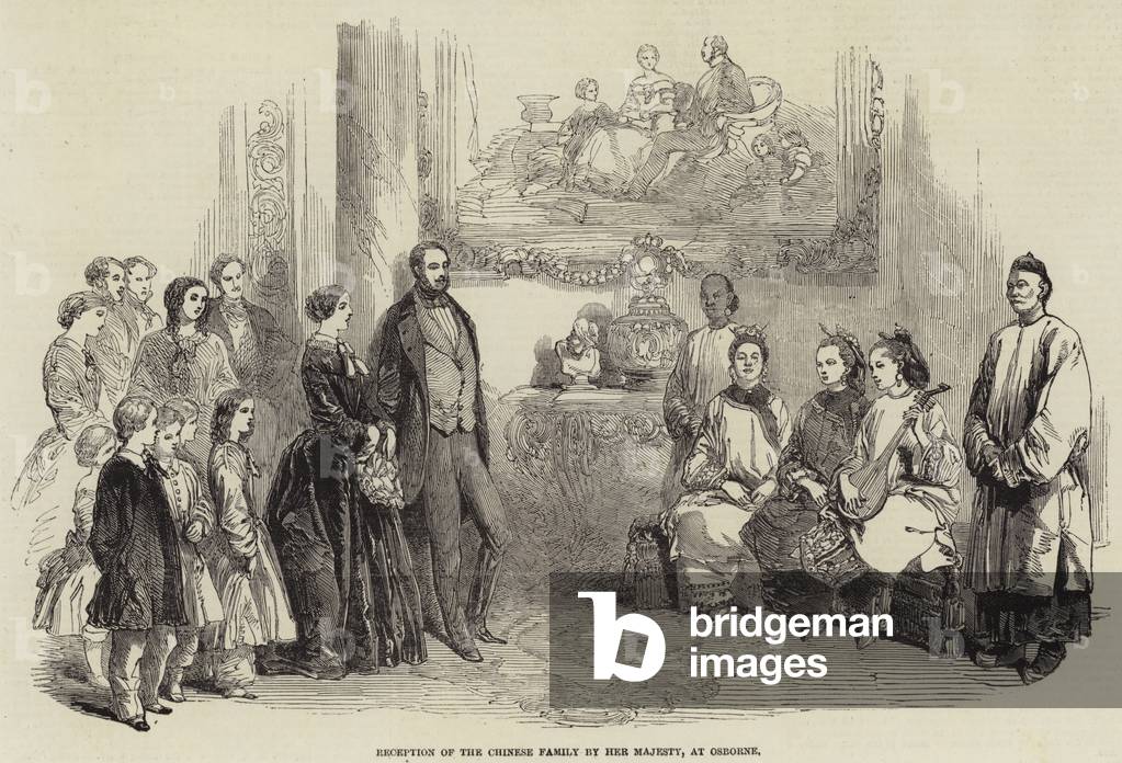Reception of the Chinese Family by Her Majesty, at Osborne (engraving)