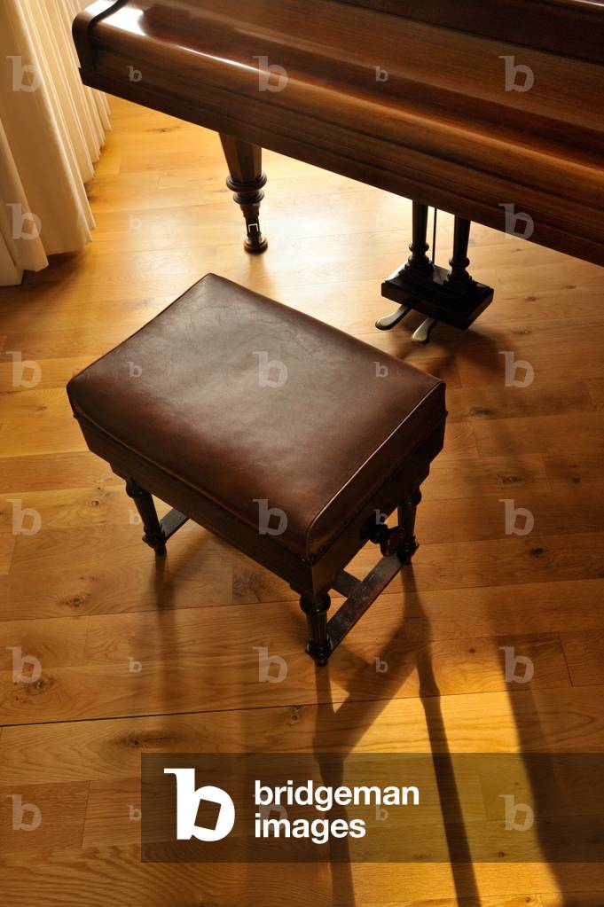 Image of Photography depicting Bechstein Model A grand piano, b/w