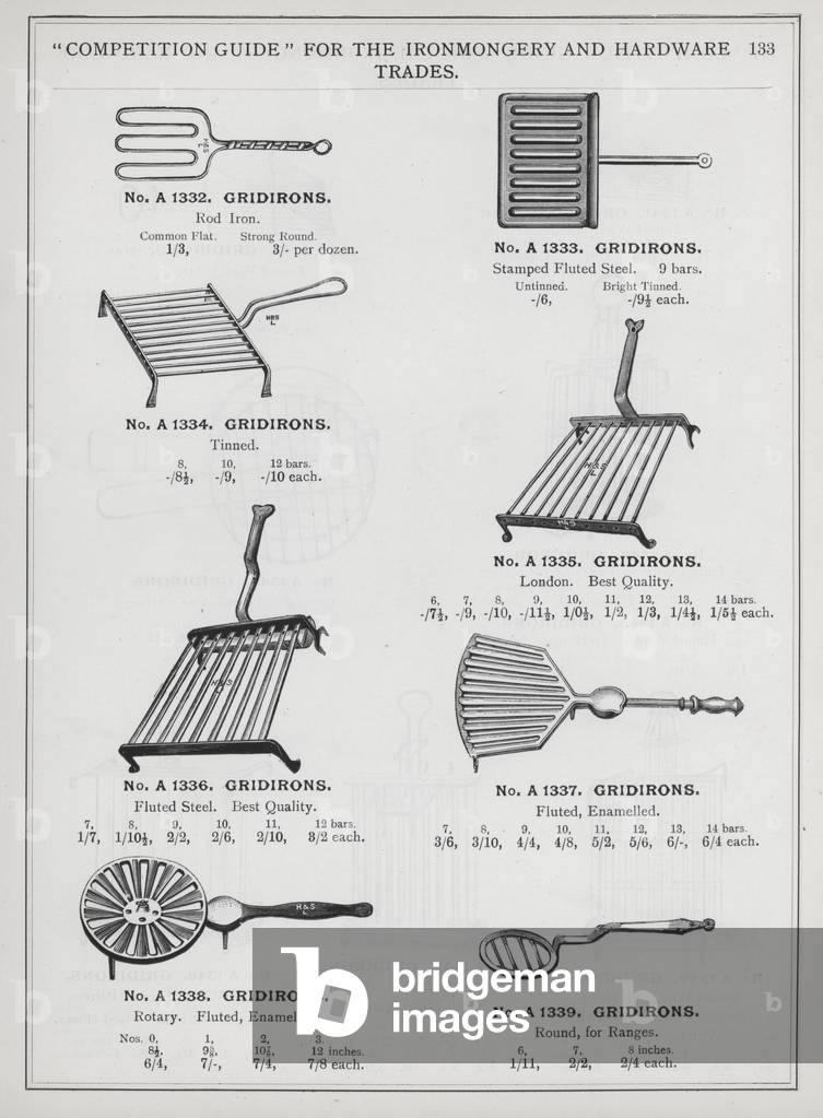 Image de Estampe représentant Page du catalogue des métiers de la ferronnerie et de la quincaillerie par Engli
