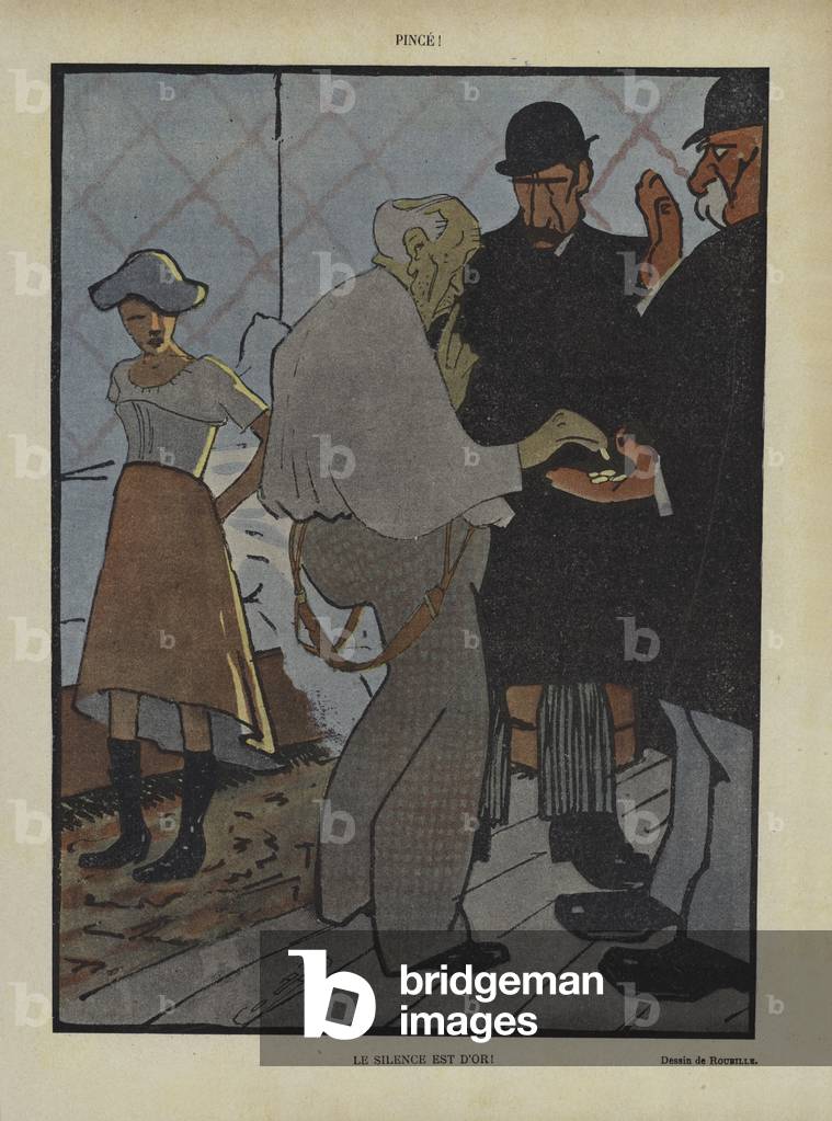 Illustration for Le Rire (colour litho) by Auguste Roubille