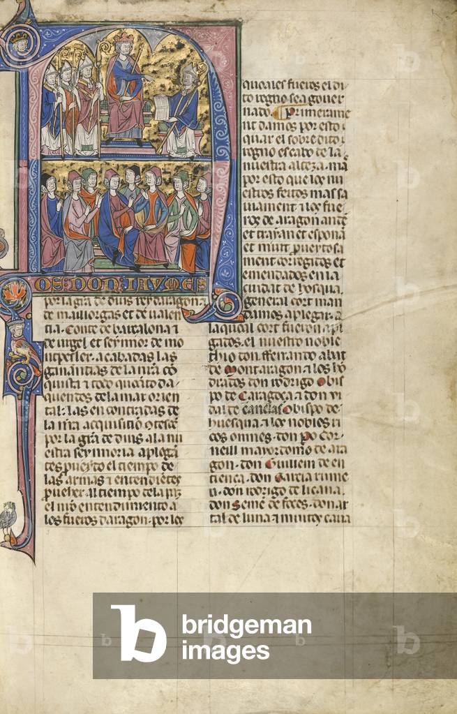 Vidal de Canellas presenta il suo testo al re Giacomo I il Conquistatore, tratto dal manoscritto «Vidal Mayor»