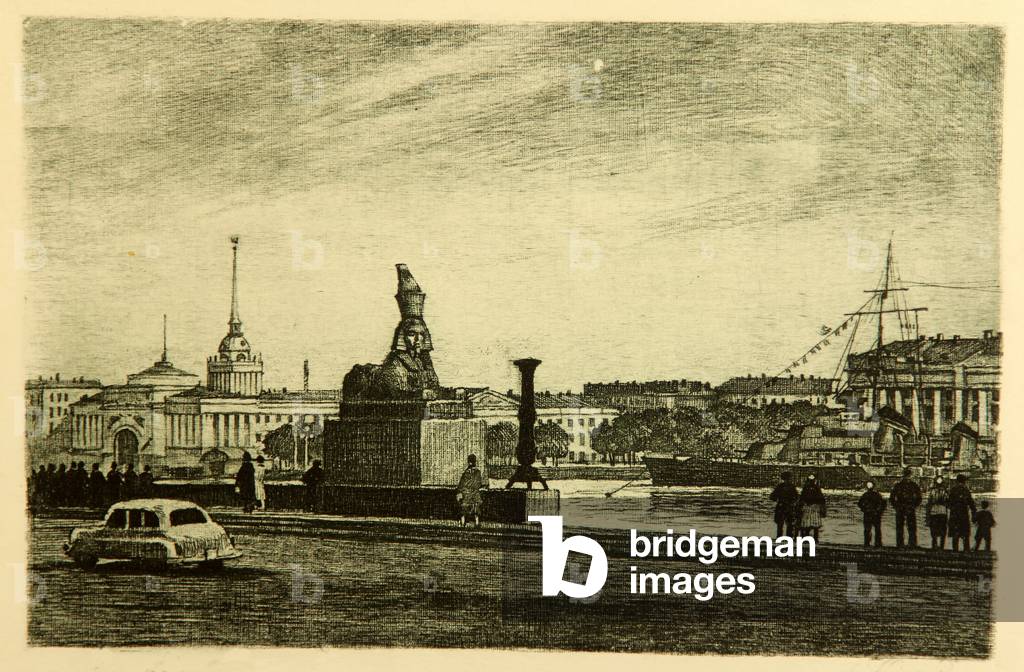 sul fiume Neva, 1947 (acquaforte)