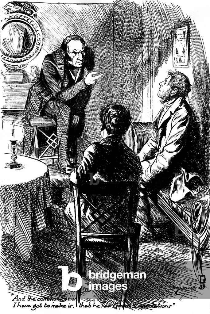 Les grandes attentes de Charles Dickens par Henry Matthew Brock, b/w