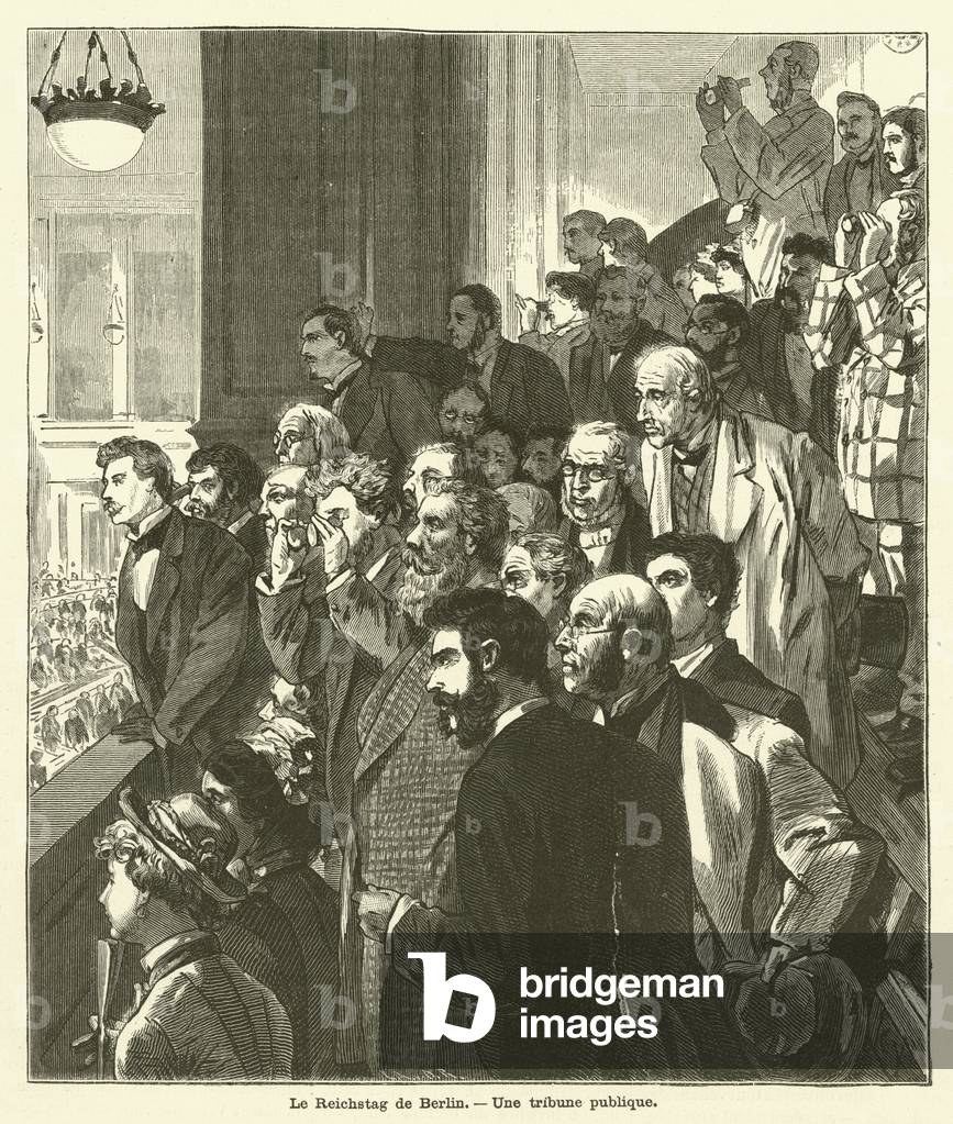 "Le Reichstag de Berlin (incisione)" 1801 di French School, b/w