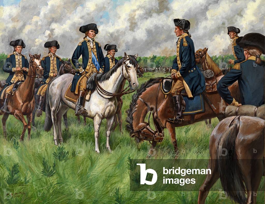 Washington confronts Lee - battaglia di Monmouth, 2012 (olio su tavola)