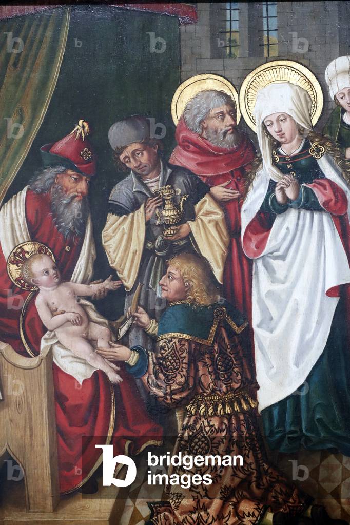 Circoncisione di Cristo particolare olio legno su tavola