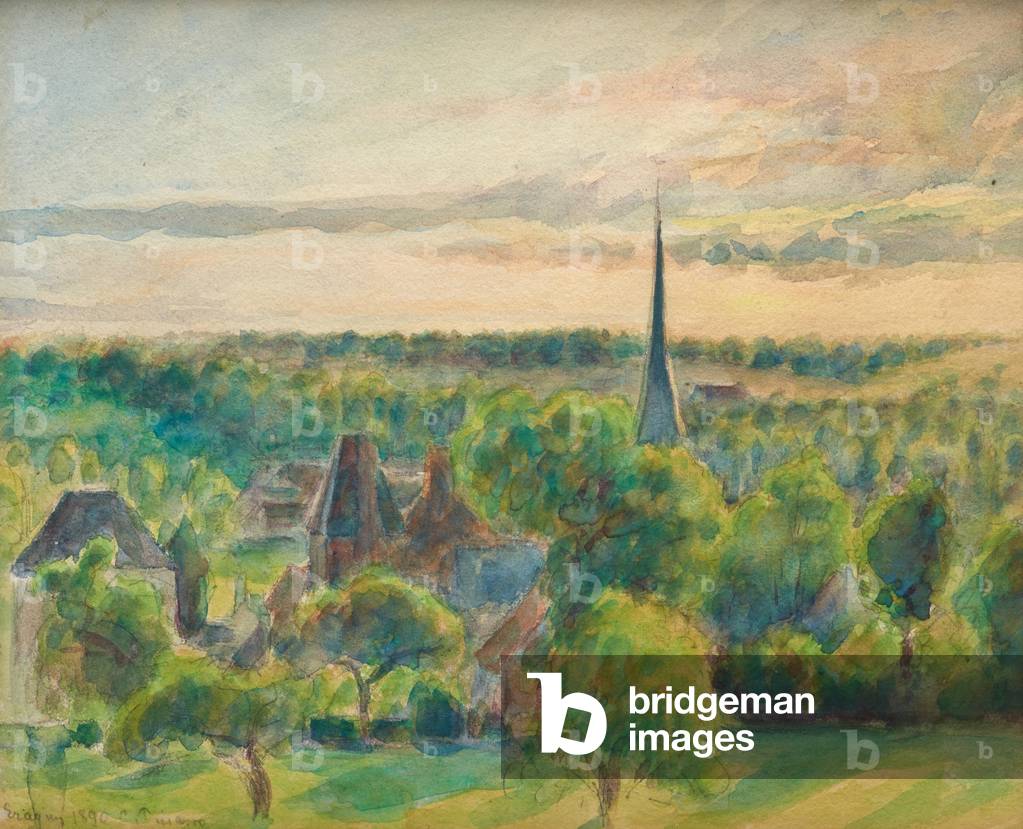 "Landschaft bei Éragny", 1890 von Camille Pissarro