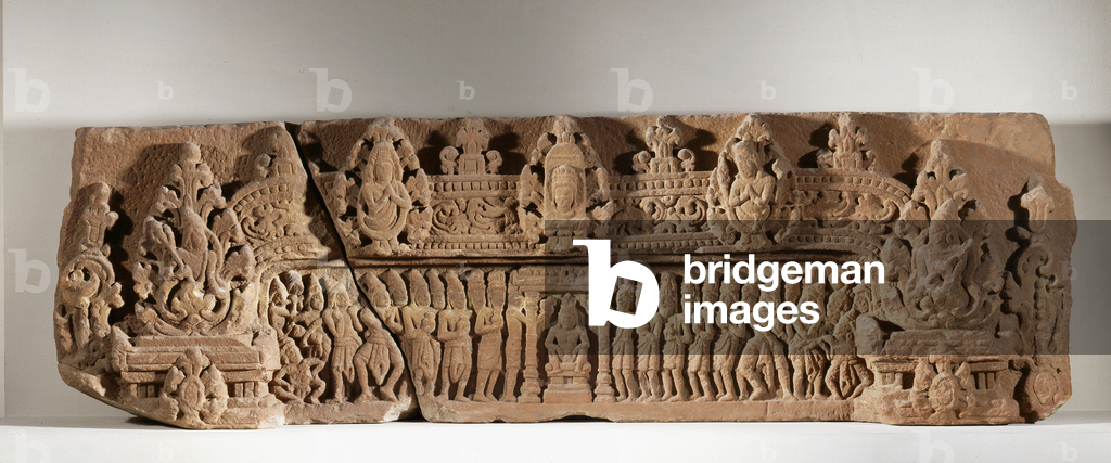 Lintel, Vat Eng Khna Kompong Thom pre-Angkor period, style of Prei kmeng Second half 7th Sandstone