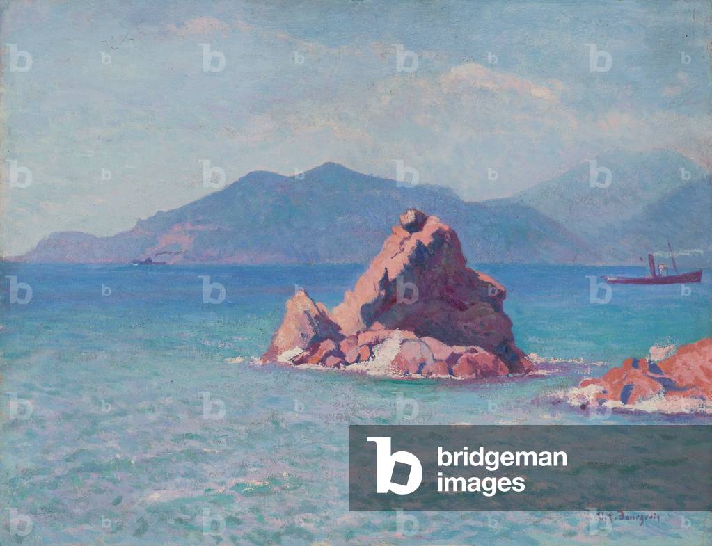Image of Painting depicting The Rocks of La Bocca (oil on cardboard), 20th century by Victor Ferdinand Bourgeo
