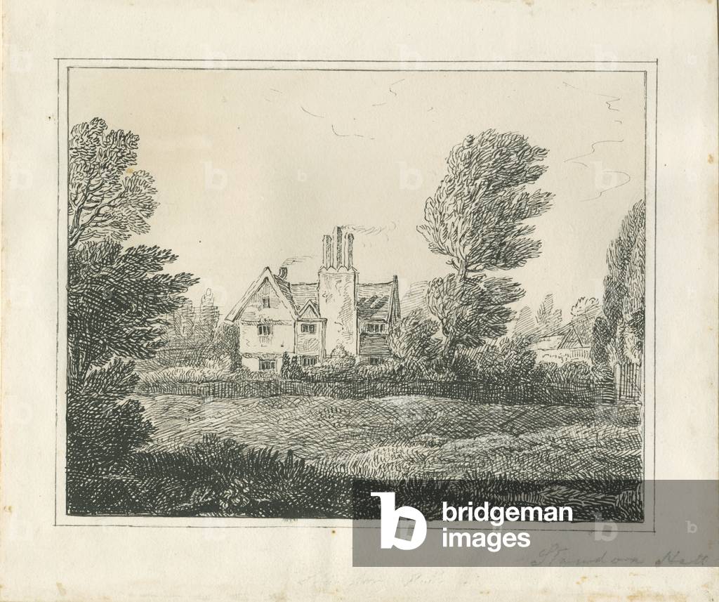 Standon Hall: Stift und Tusche Zeichnung, nd [? Mitte 19. Jh.] (Zeichnung)