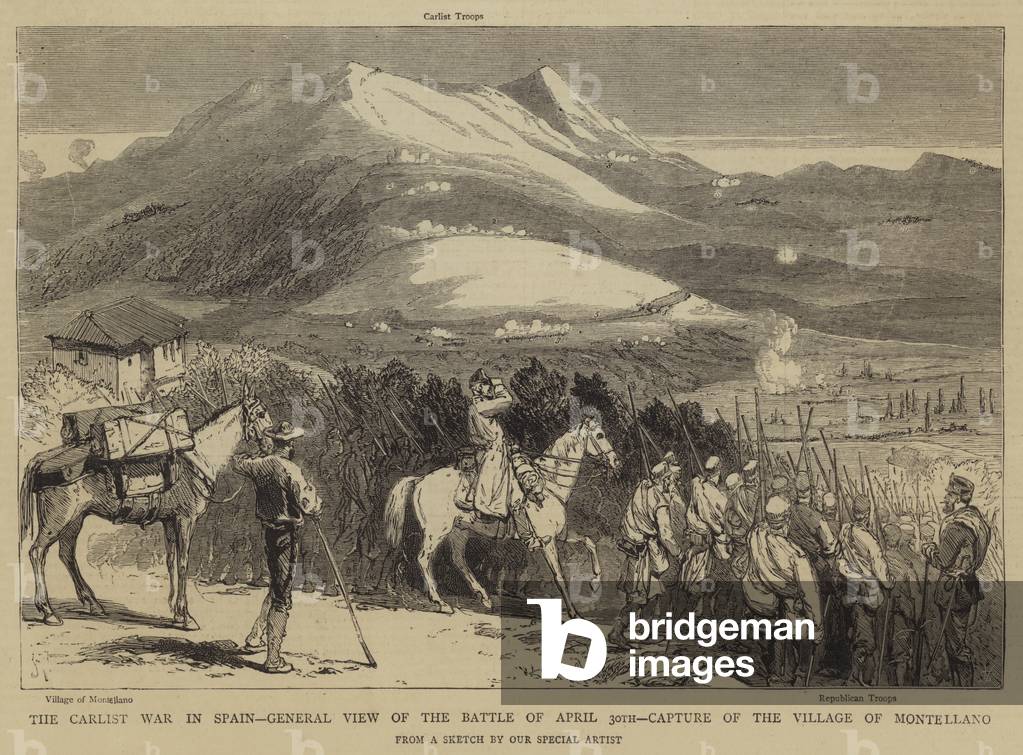 "Der Carlist Krieg in Spanien" von English School, b/w